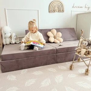 Canapé de jeu modulable 4 pièces en velours épais, 2 tailles • Tobias