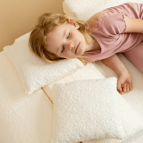 Canapé de jeu modulable 10 pièces en bouclette - Blanc • Loke+ – Image 6