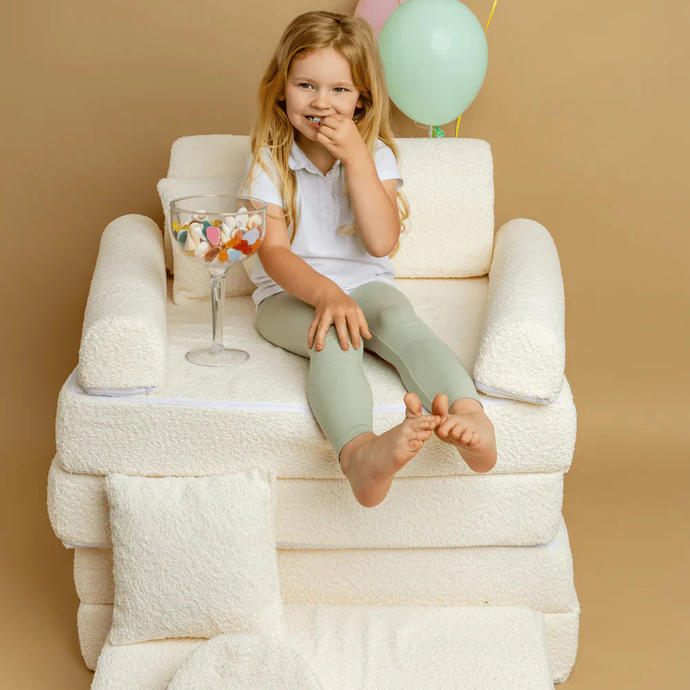 Canapé de jeu modulable 10 pièces en bouclette - Blanc • Loke+ – Image 8