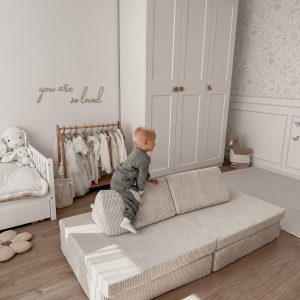 Canapé de jeu modulable 4 pièces en Corduroy à larges côtes, 2 tailles • Tobias