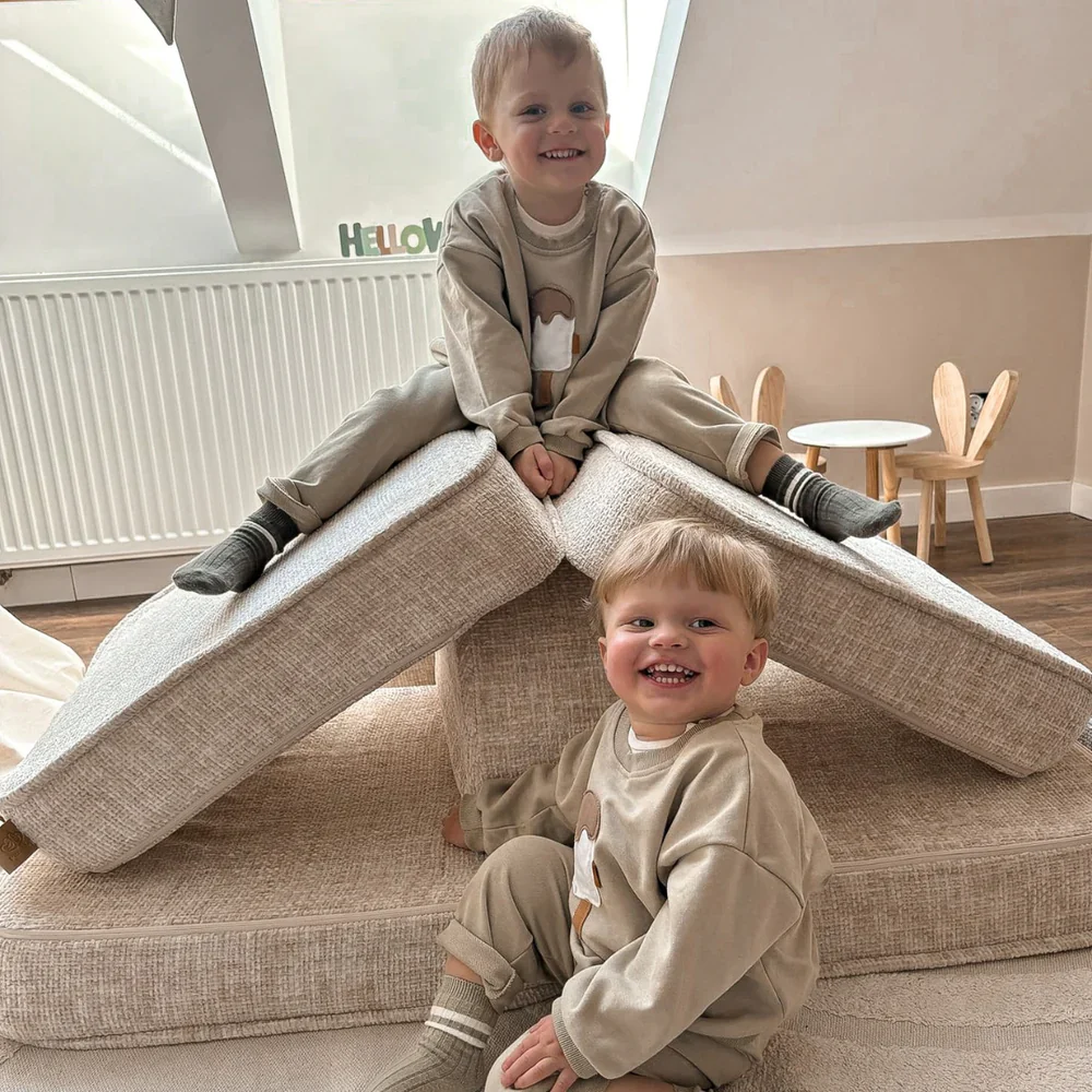 Canapé de jeu modulable 12 pièces en tweed Tangle • Loki – Image 7