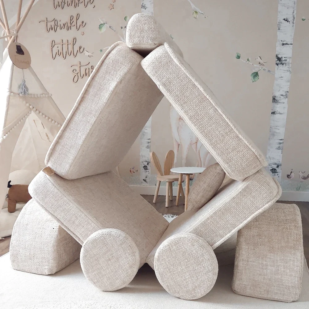 Canapé de jeu modulable 12 pièces en tweed Tangle • Loki – Image 5