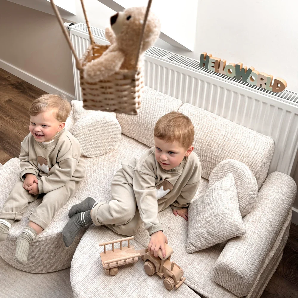 Canapé de jeu modulable 12 pièces en tweed Tangle • Loki – Image 6