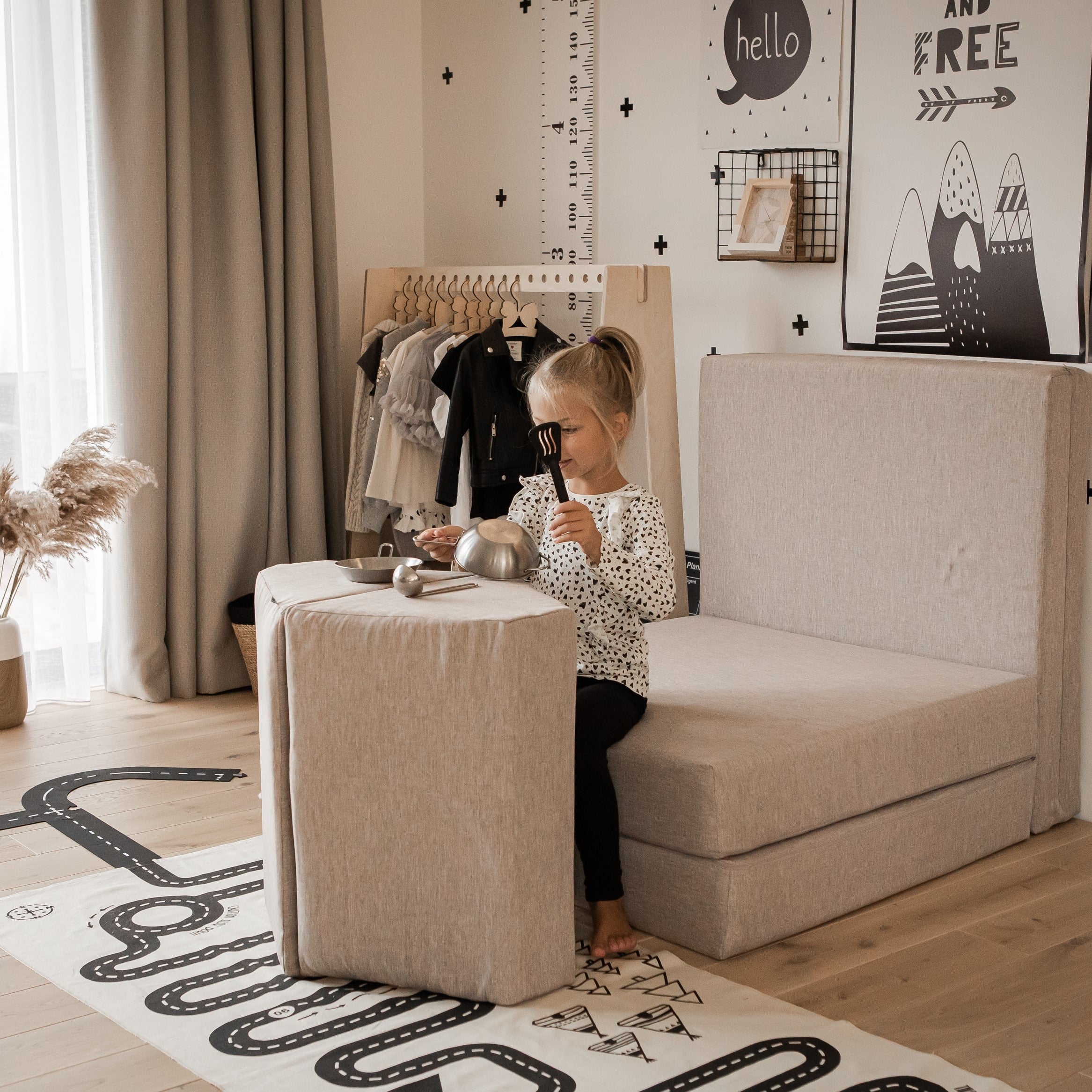 Canapé de jeu modulable 4 pièces en toile • Frigg – Image 9