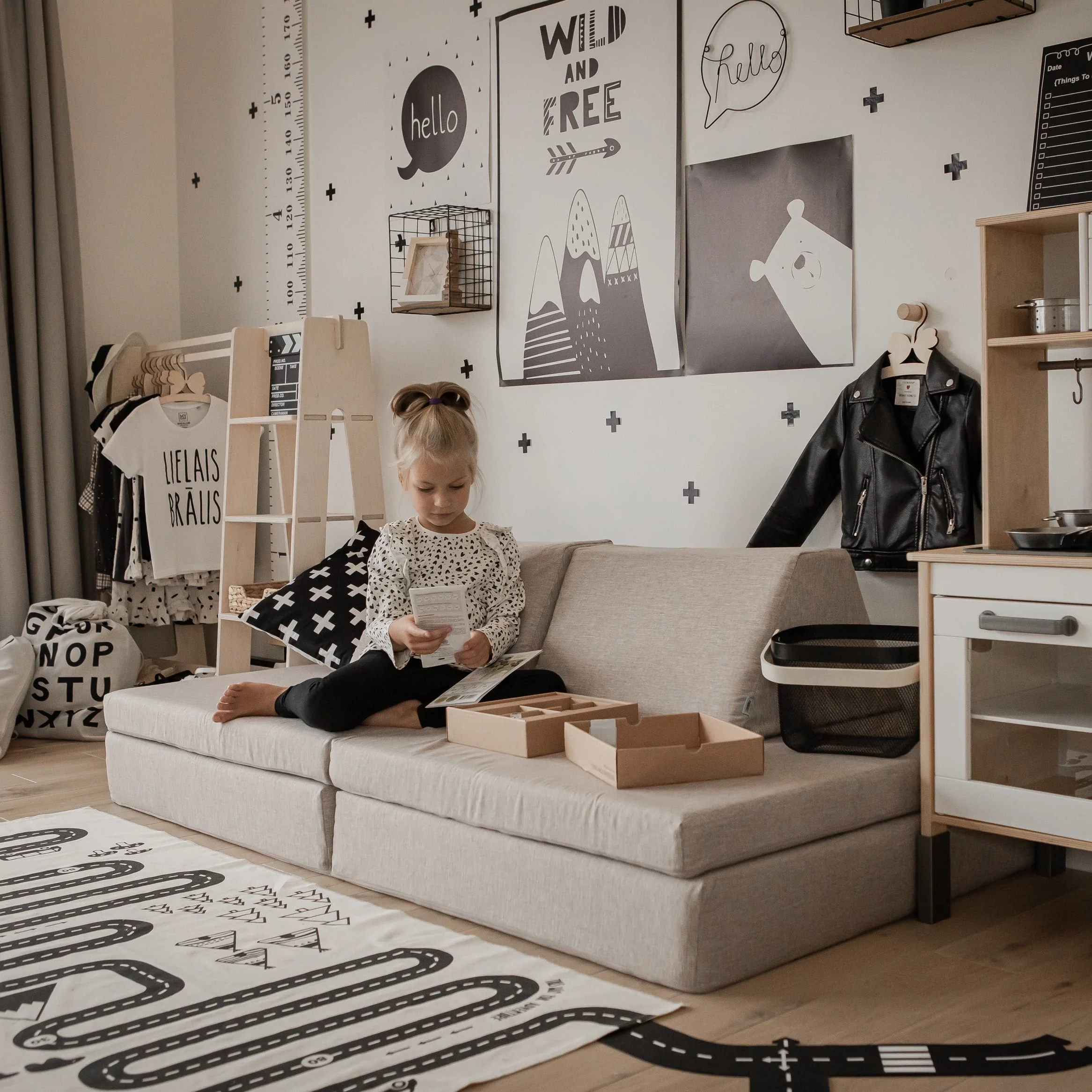 Canapé de jeu modulable 4 pièces en toile • Frigg – Image 8