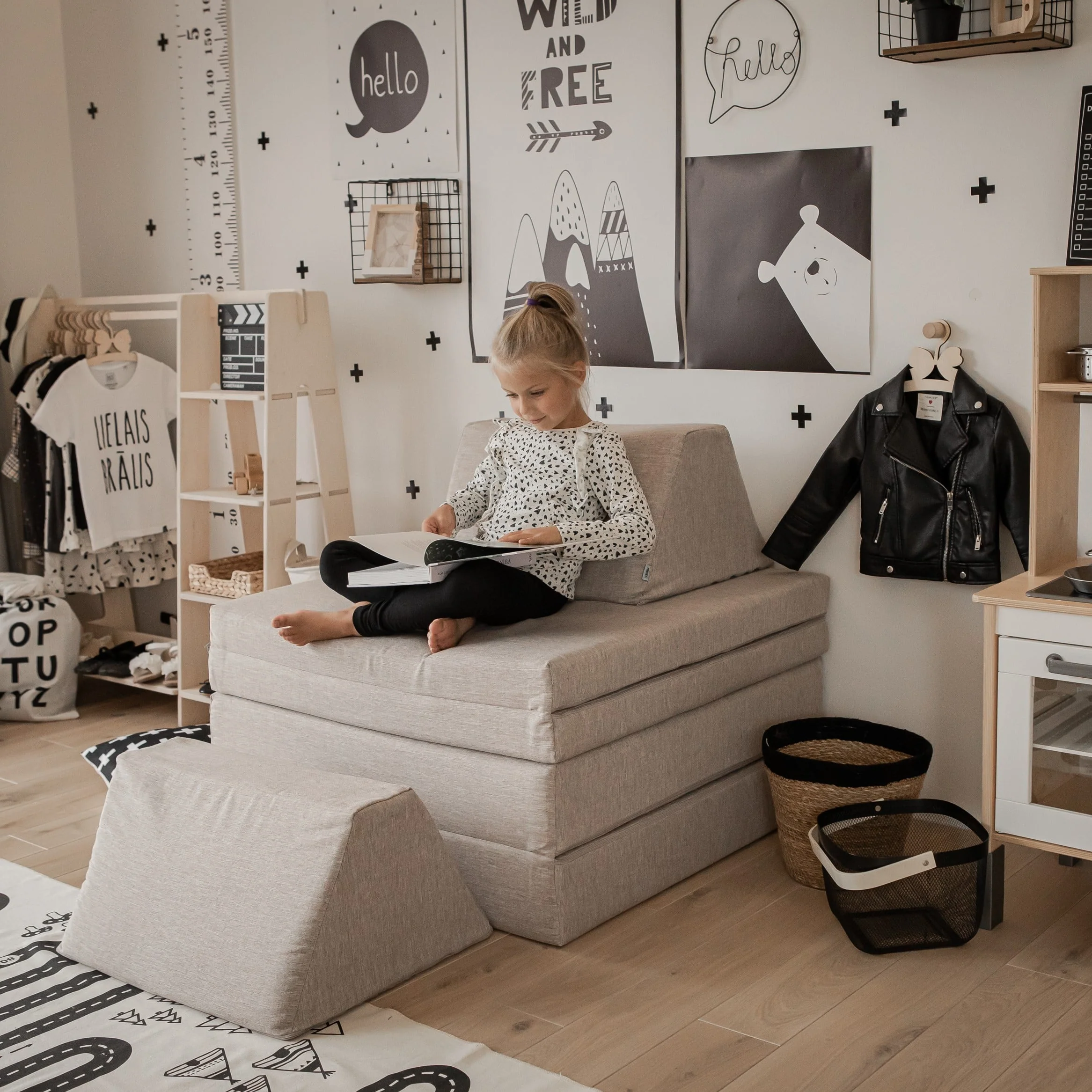 Canapé de jeu modulable 4 pièces en toile • Frigg – Image 5