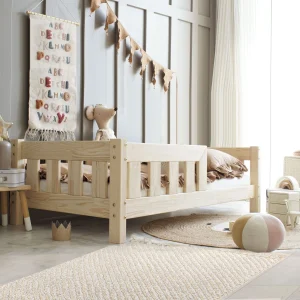 Lit simple en bois avec barrière • Aya