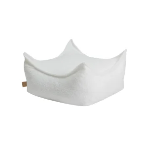 Coussin de sol carré en bouclette - Blanc