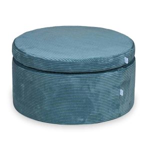 Pouf de jeu modulable 4 pièces en Corduroy Tobias – Bleu