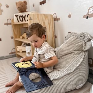 Pouf Ours en Corduroy à larges côtes, Aesthetic • Loke