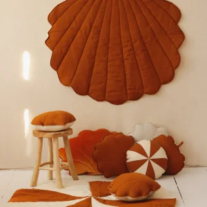 Tapis en lin, Caramel • Coquillage